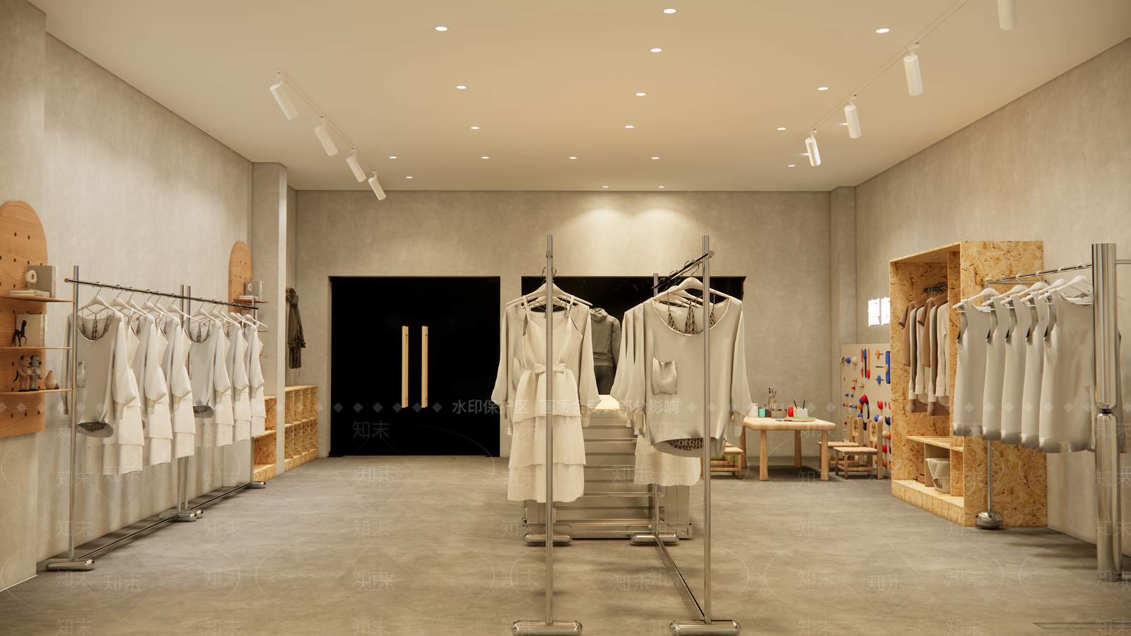 工业侘寂服装店SU模型下载【ID:1201455401】