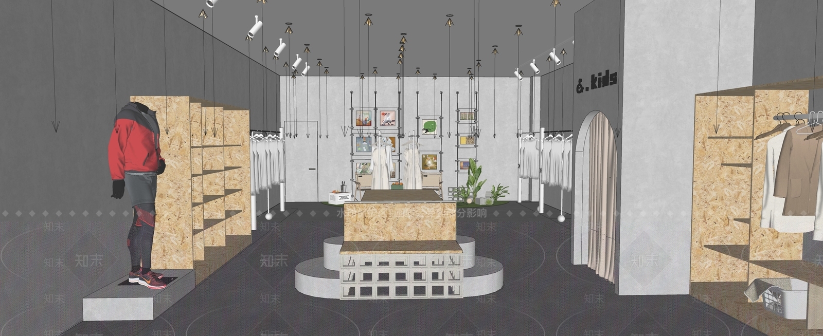 工业侘寂服装店SU模型下载【ID:1201455439】