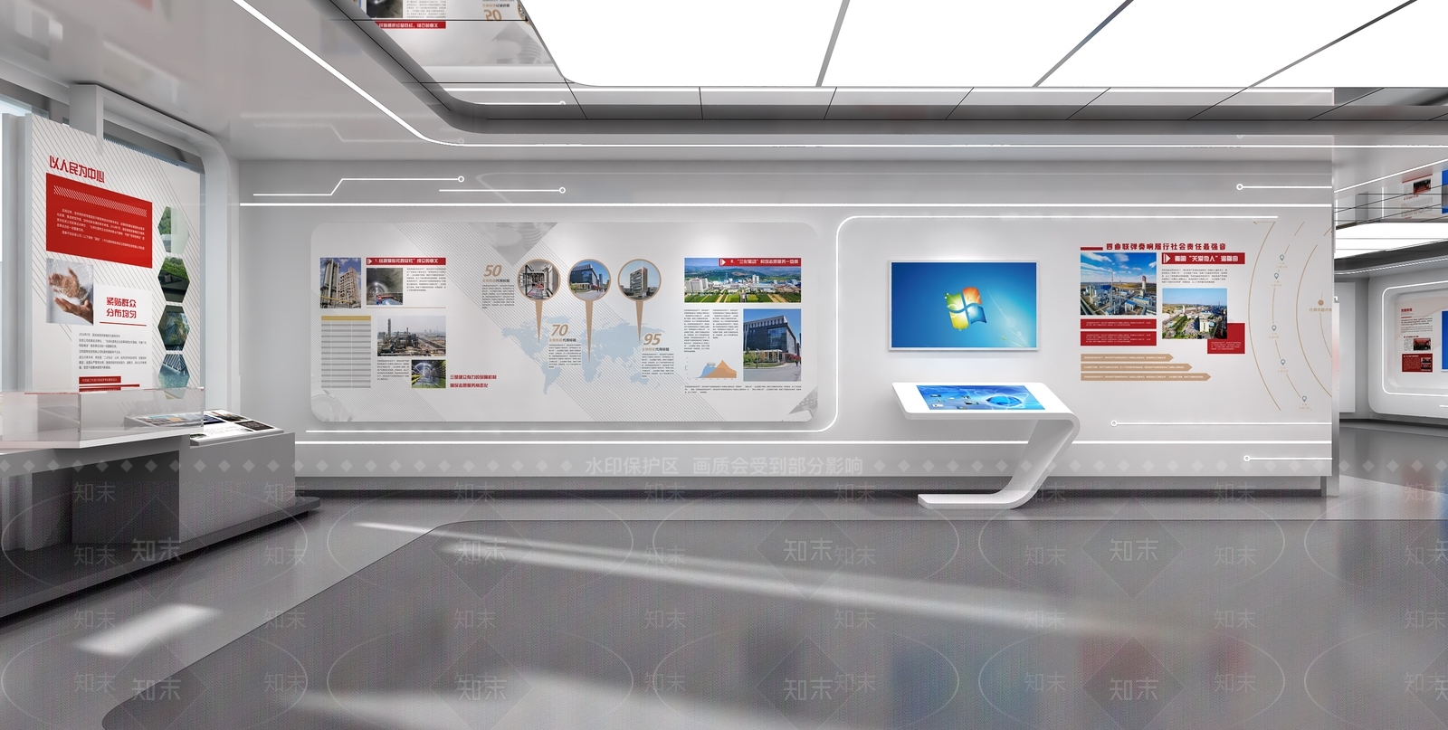 现代简约党建展厅3D模型下载【ID:1201459729】
