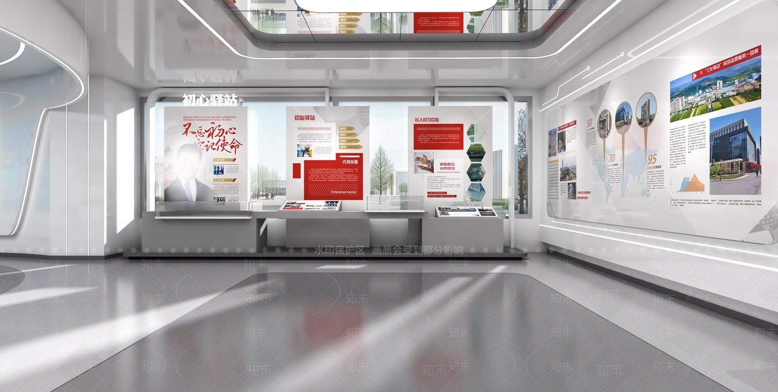 现代简约党建展厅3D模型下载【ID:1201459729】