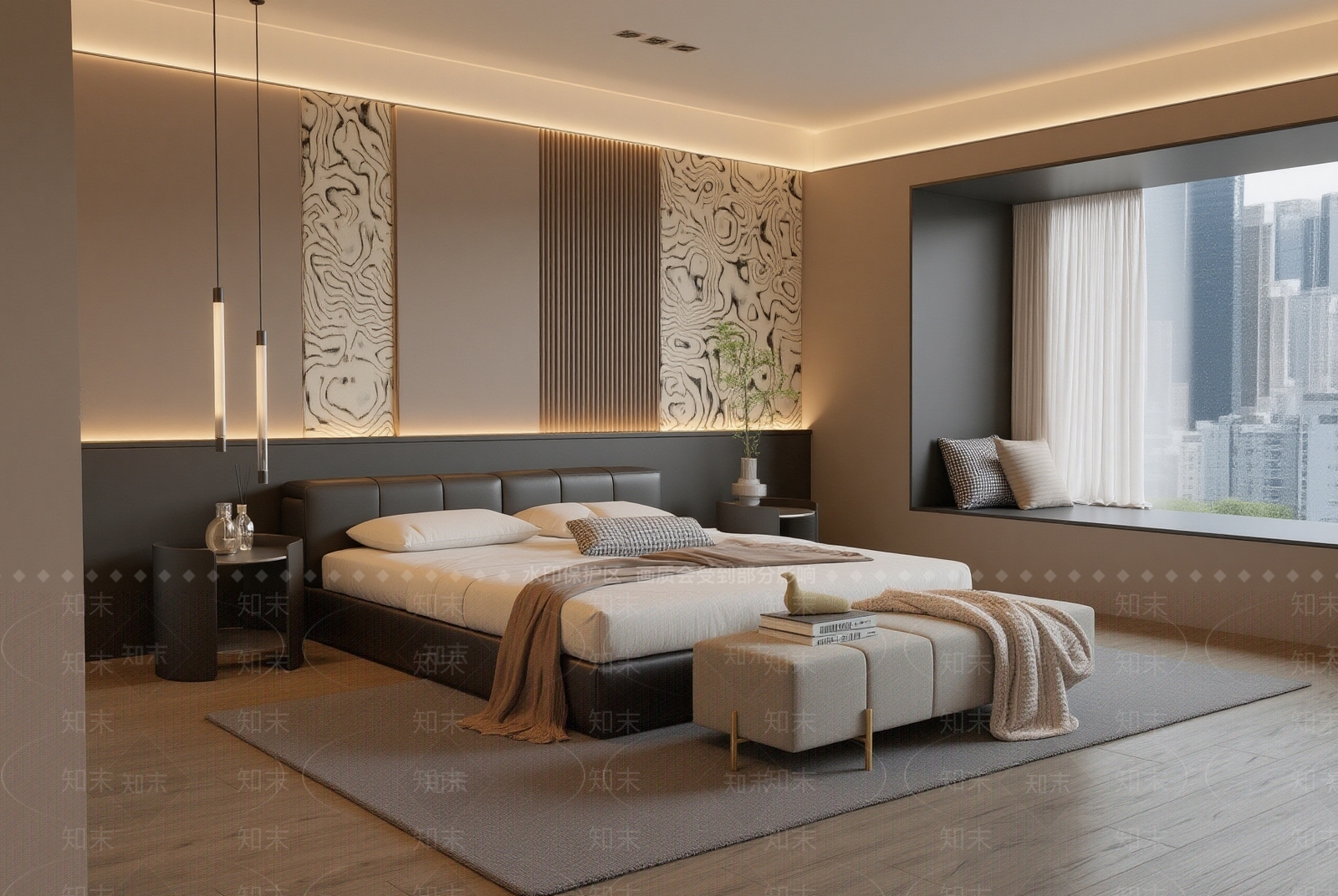 现代主卧3D模型下载【ID:1215196345】