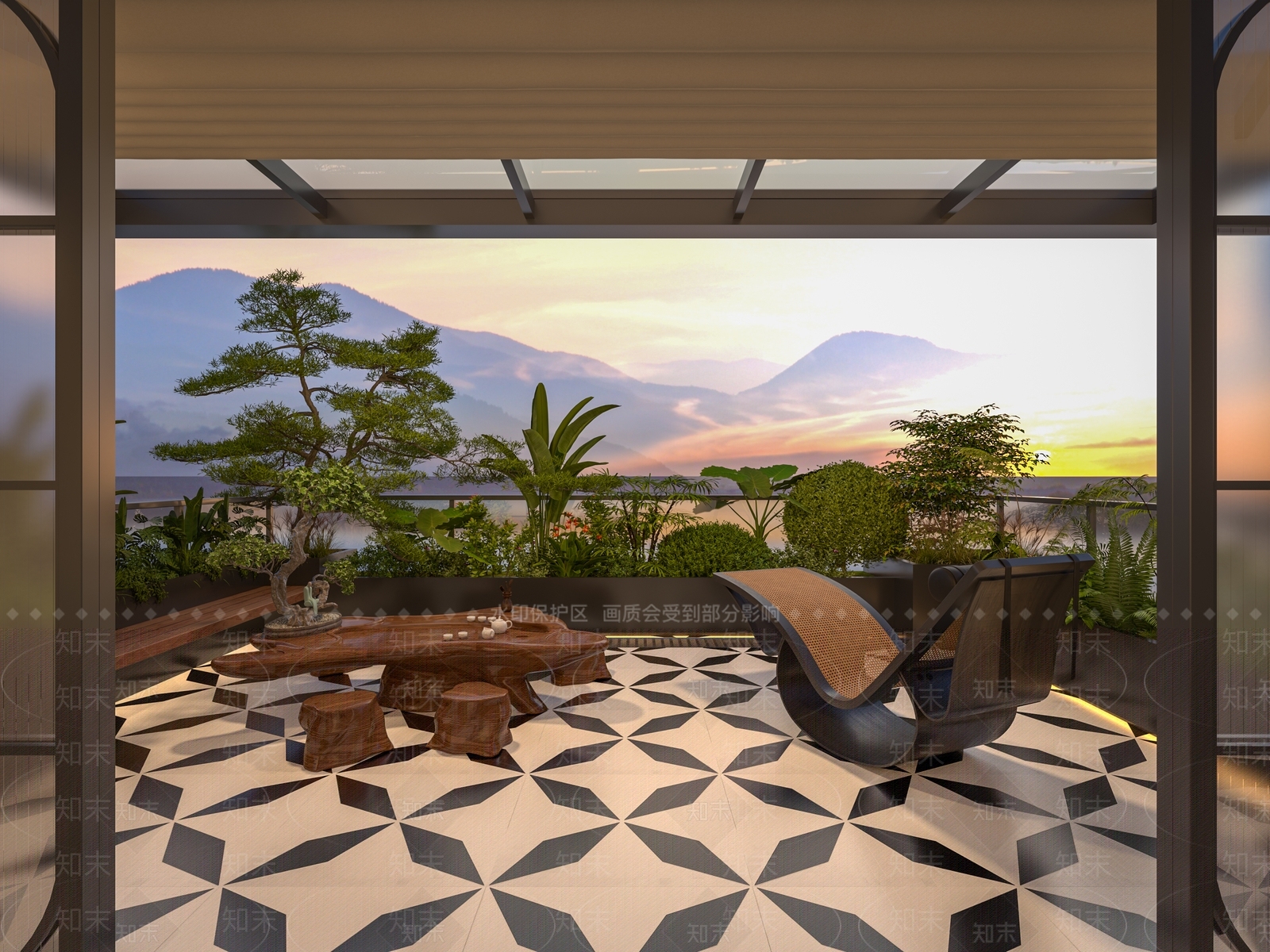现代阳台3D模型下载【ID:1201461197】