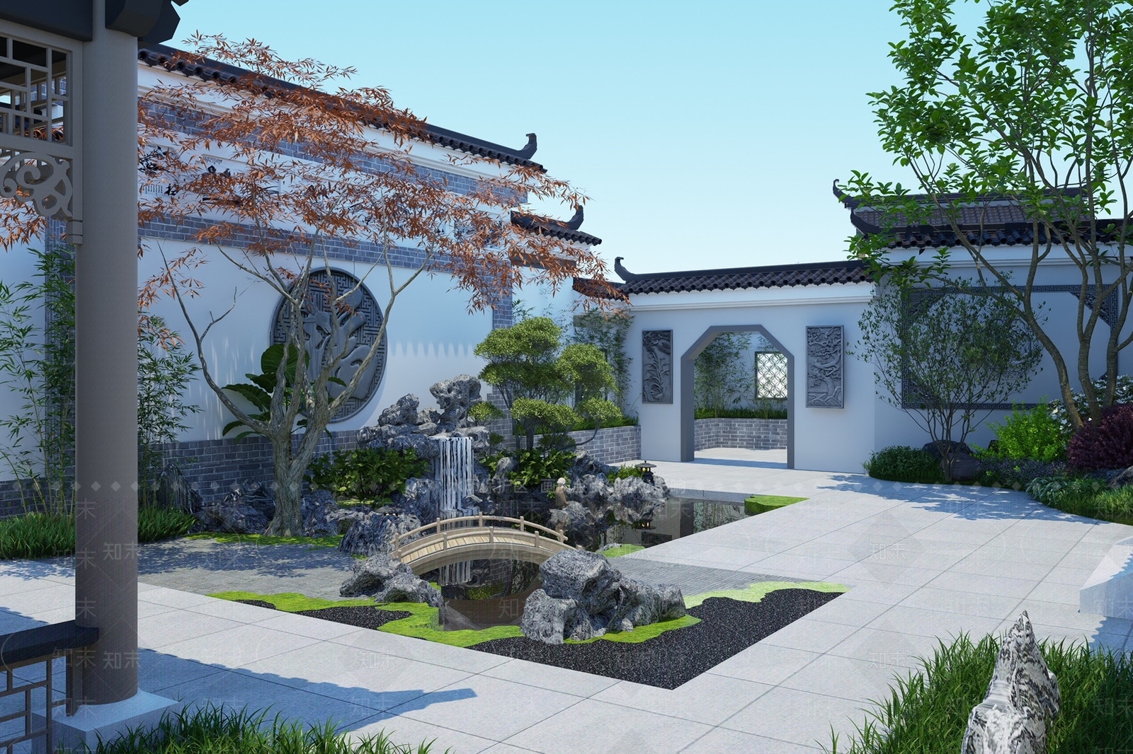 中式别墅庭院SU模型下载【ID:1201461205】