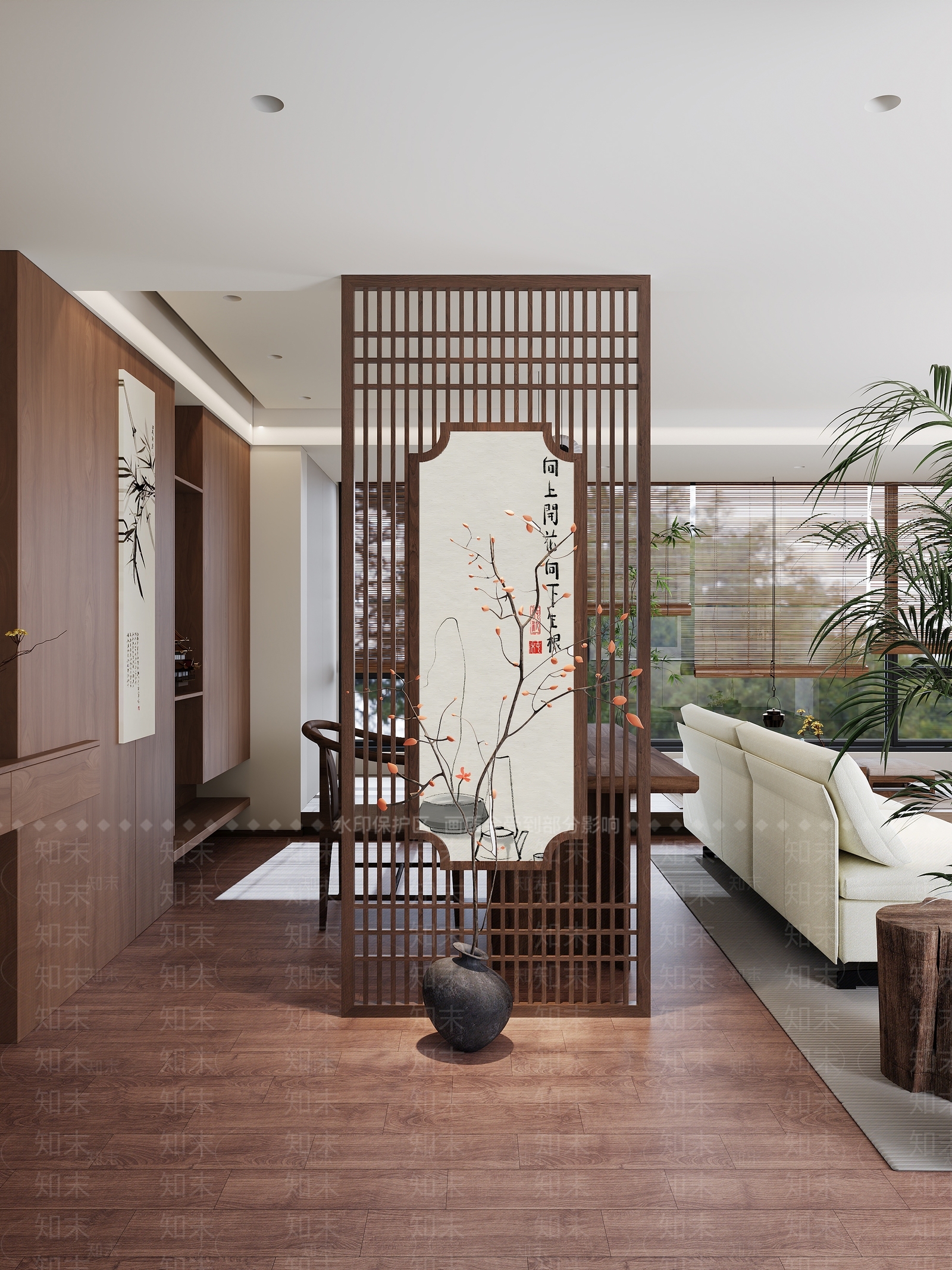 新中式中式家居客厅3D模型下载【ID:1201461234】