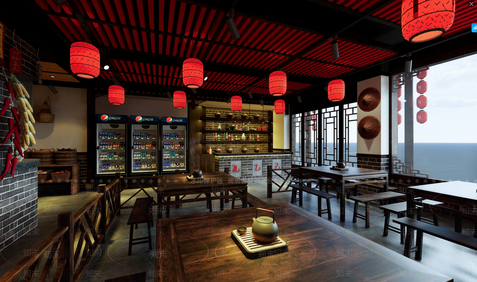 中式中餐厅SU模型下载【ID:1201503706】