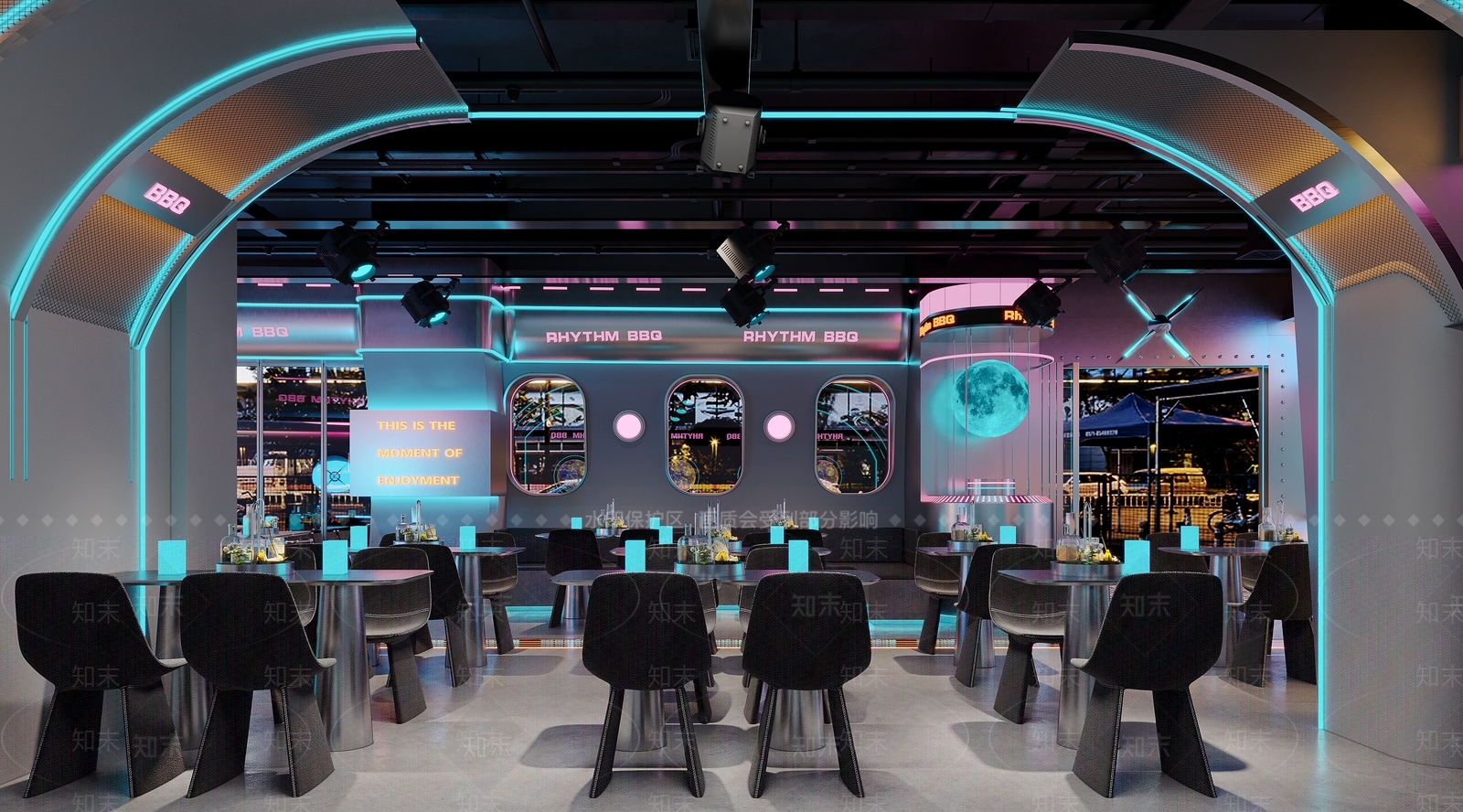 现代烤肉店3D模型下载【ID:1201462587】