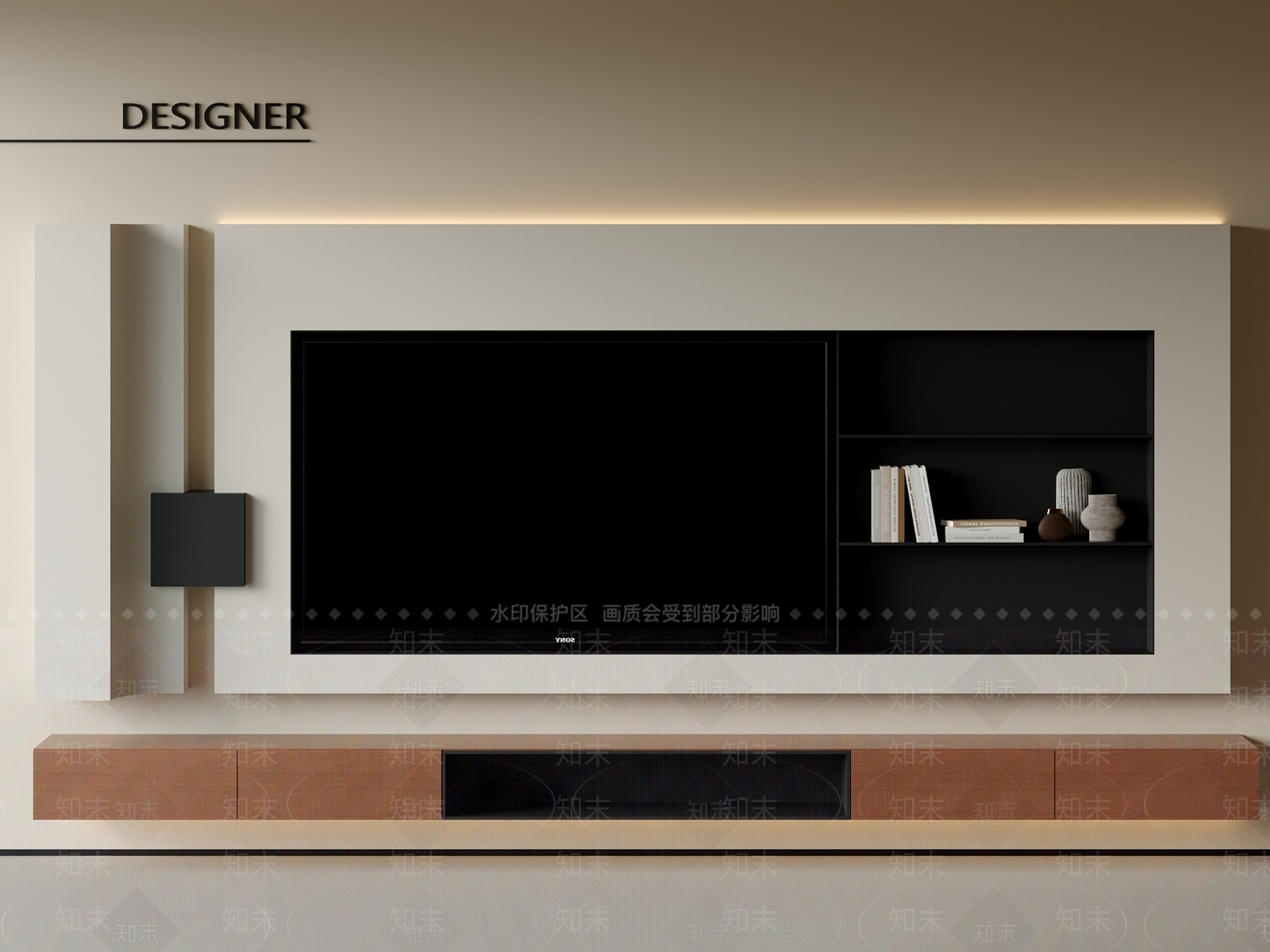 现代中古电视背景墙3D模型下载【ID:1201463066】