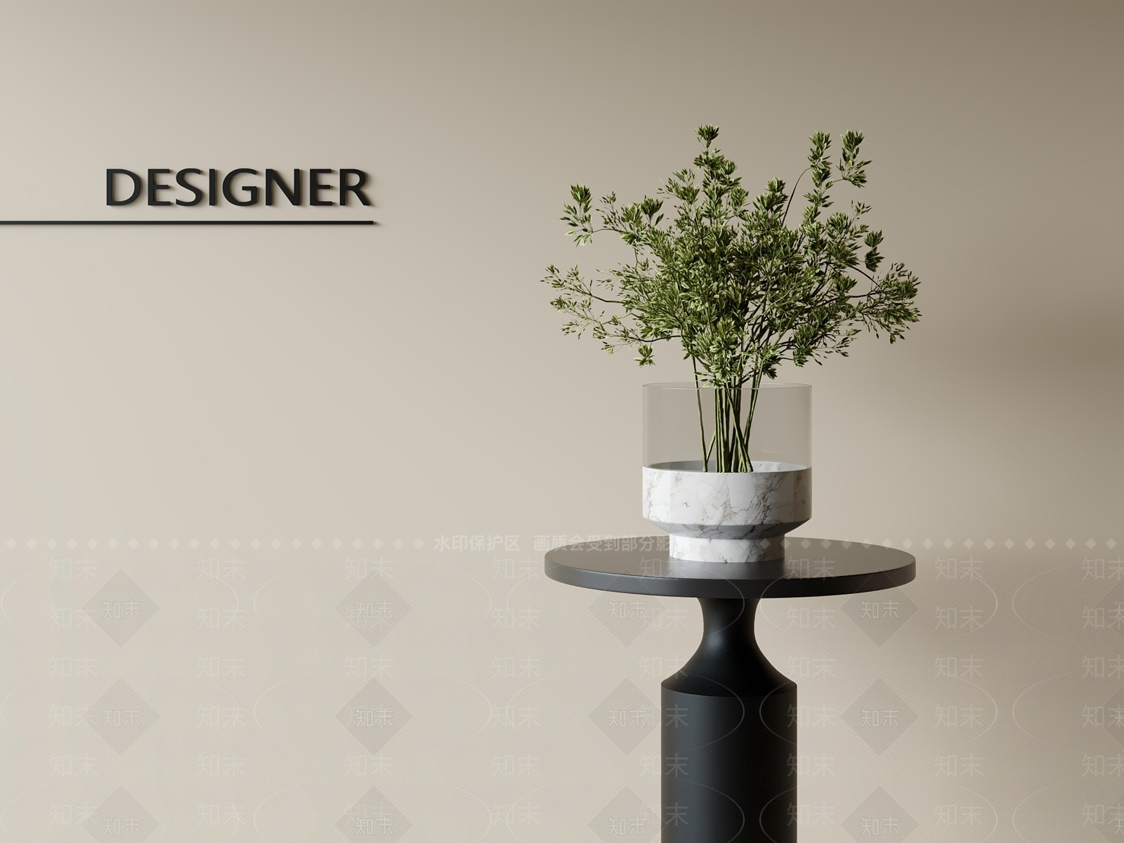 现代绿植摆件3D模型下载【ID:1201464050】