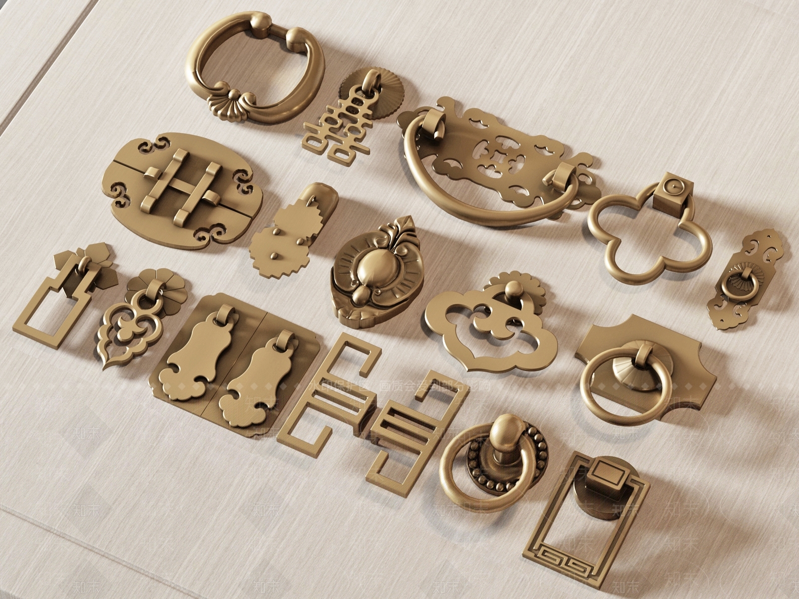 新中式拉手SU模型下载【ID:1201464114】