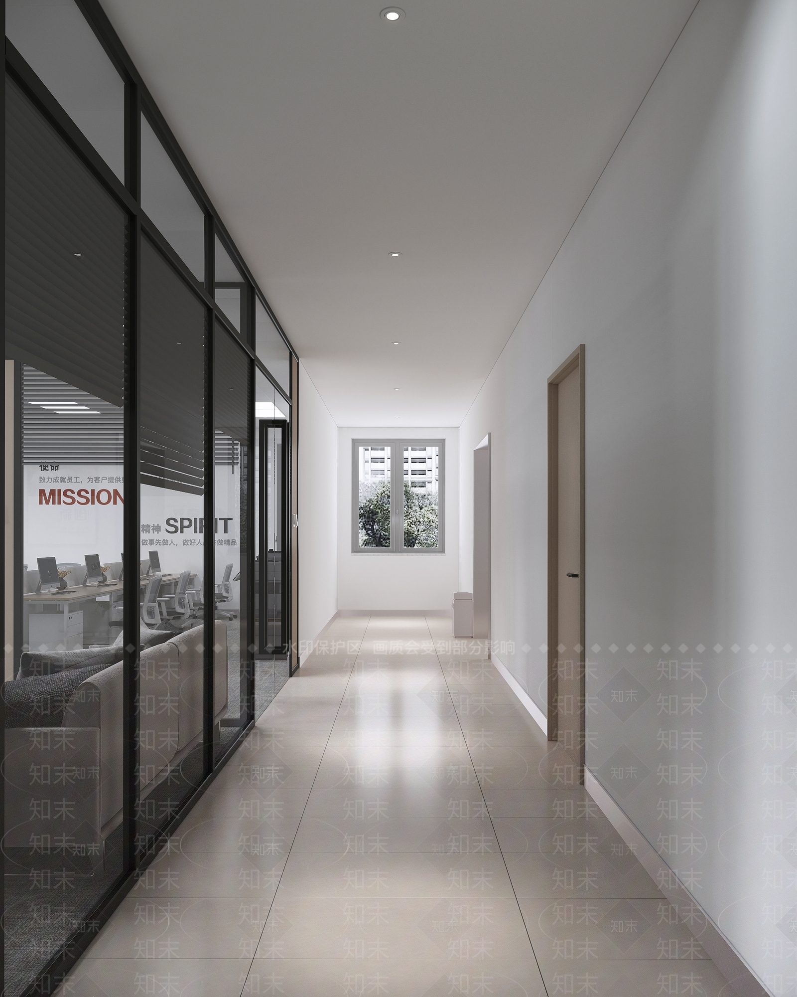 现代简约办公大厅3D模型下载【ID:1201465103】