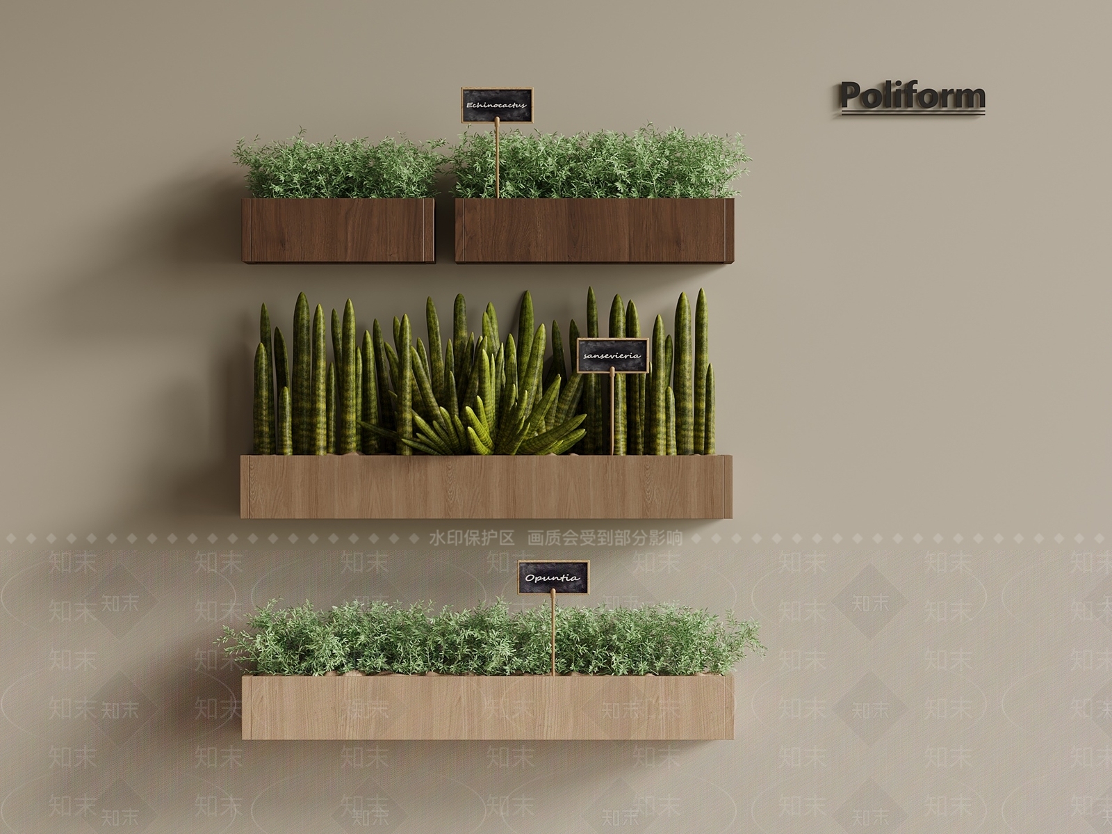 新中式中式绿植摆件3D模型下载【ID:1201465333】