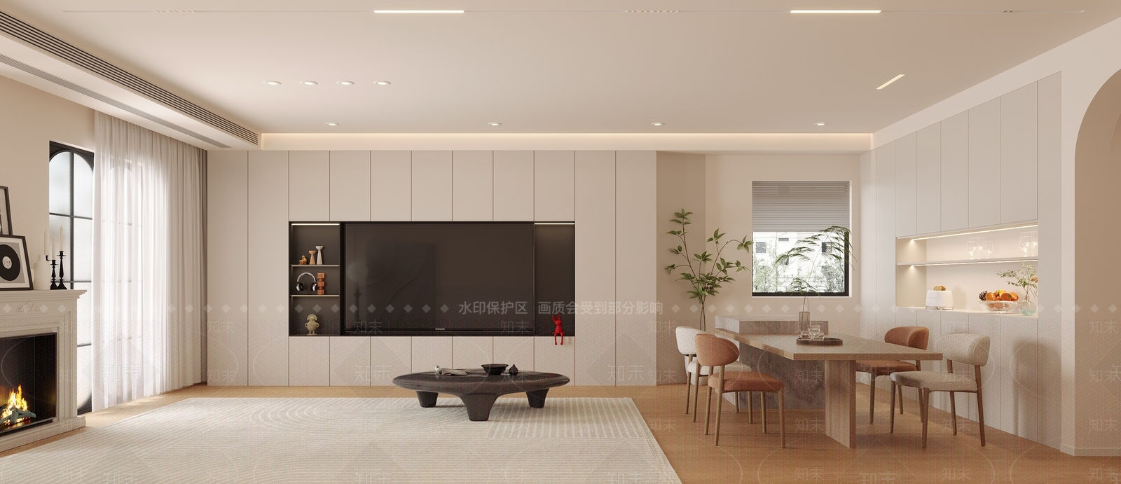 法式简约家居客厅3D模型下载【ID:1201465858】