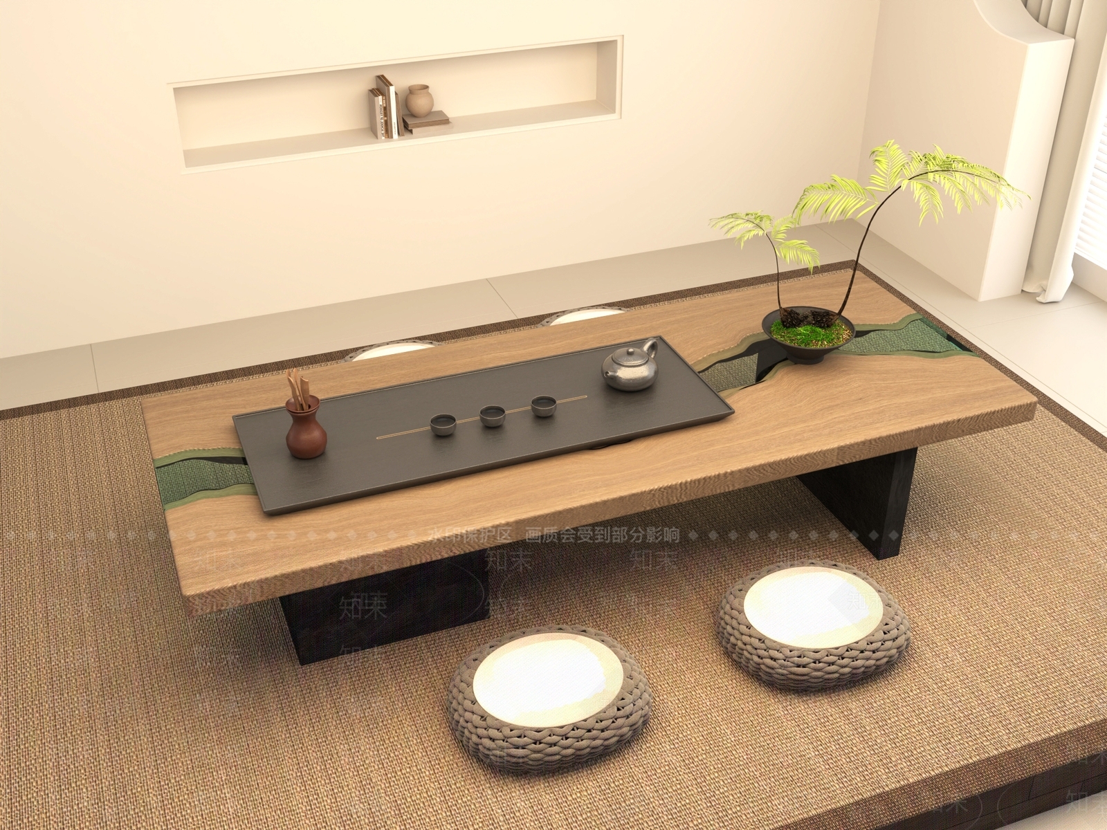 新中式中式茶桌椅3D模型下载【ID:1201465872】