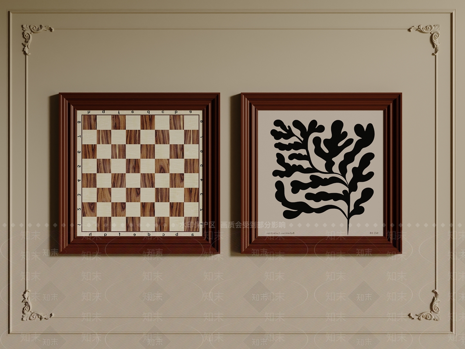 复古中古挂画3D模型下载【ID:1201465949】