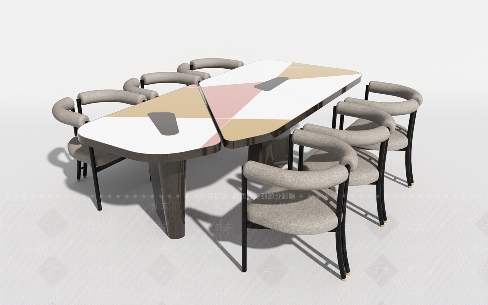 现代餐桌3D模型下载【ID:1201466877】