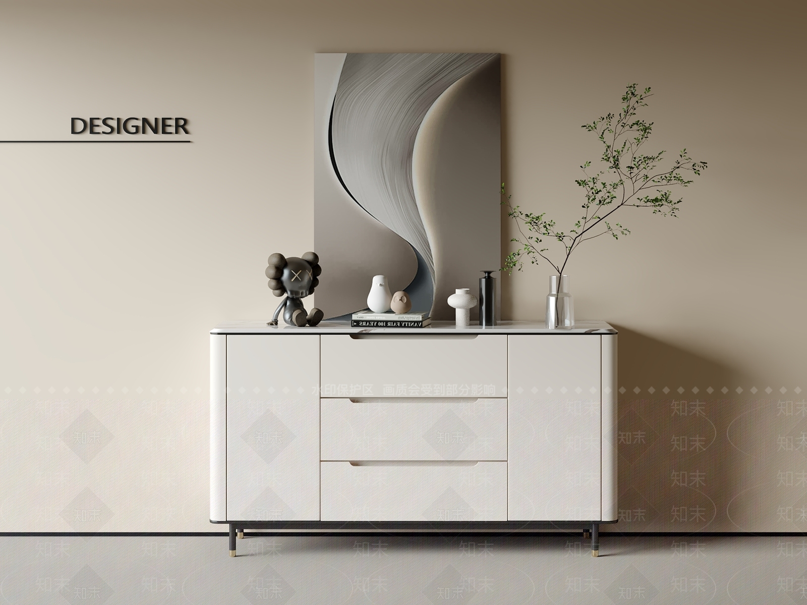 现代中古斗柜3D模型下载【ID:1201467724】