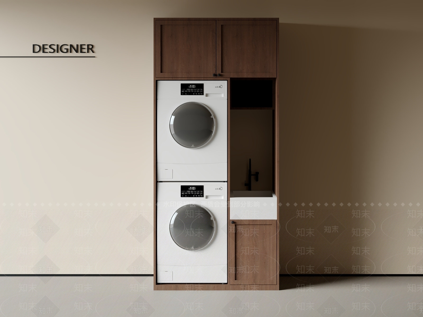 中古洗衣机柜3D模型下载【ID:1201468198】