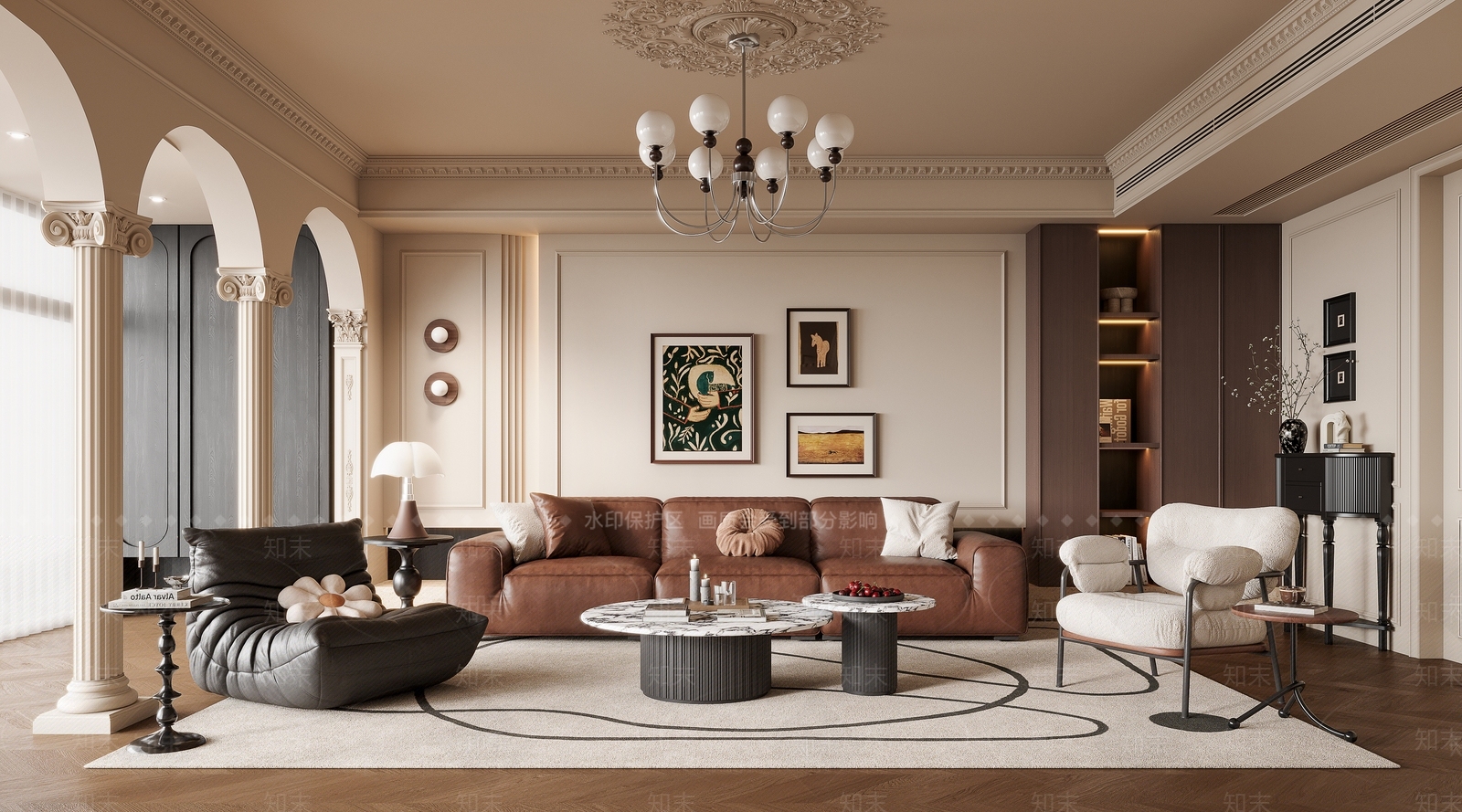 法式中古家居客厅3D模型下载【ID:1201470417】