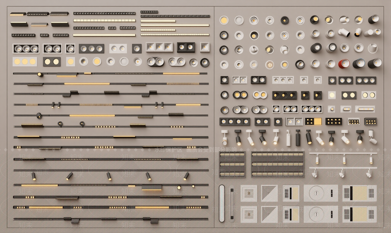 现代筒灯射灯SU模型下载【ID:1201475181】