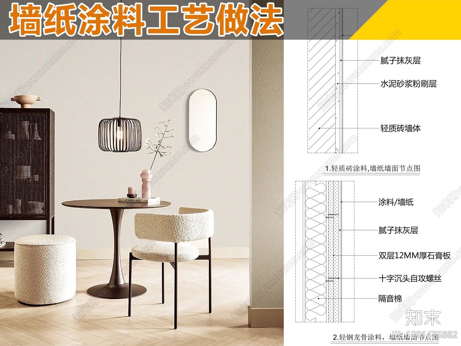 墙面节点cad施工图下载【ID:1201475882】