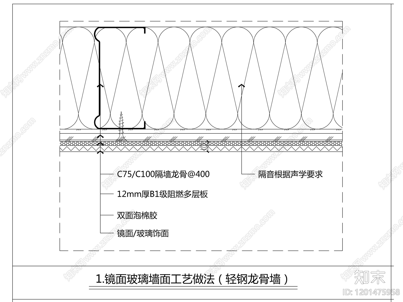 墙面节点cad施工图下载【ID:1201475958】