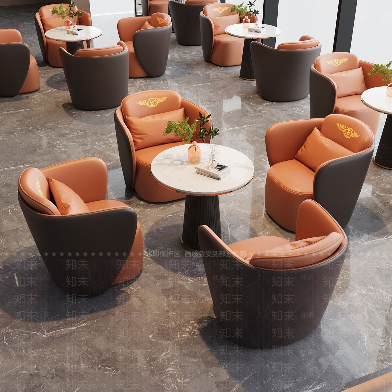 现代轻奢卡座沙发3D模型下载【ID:1201476424】