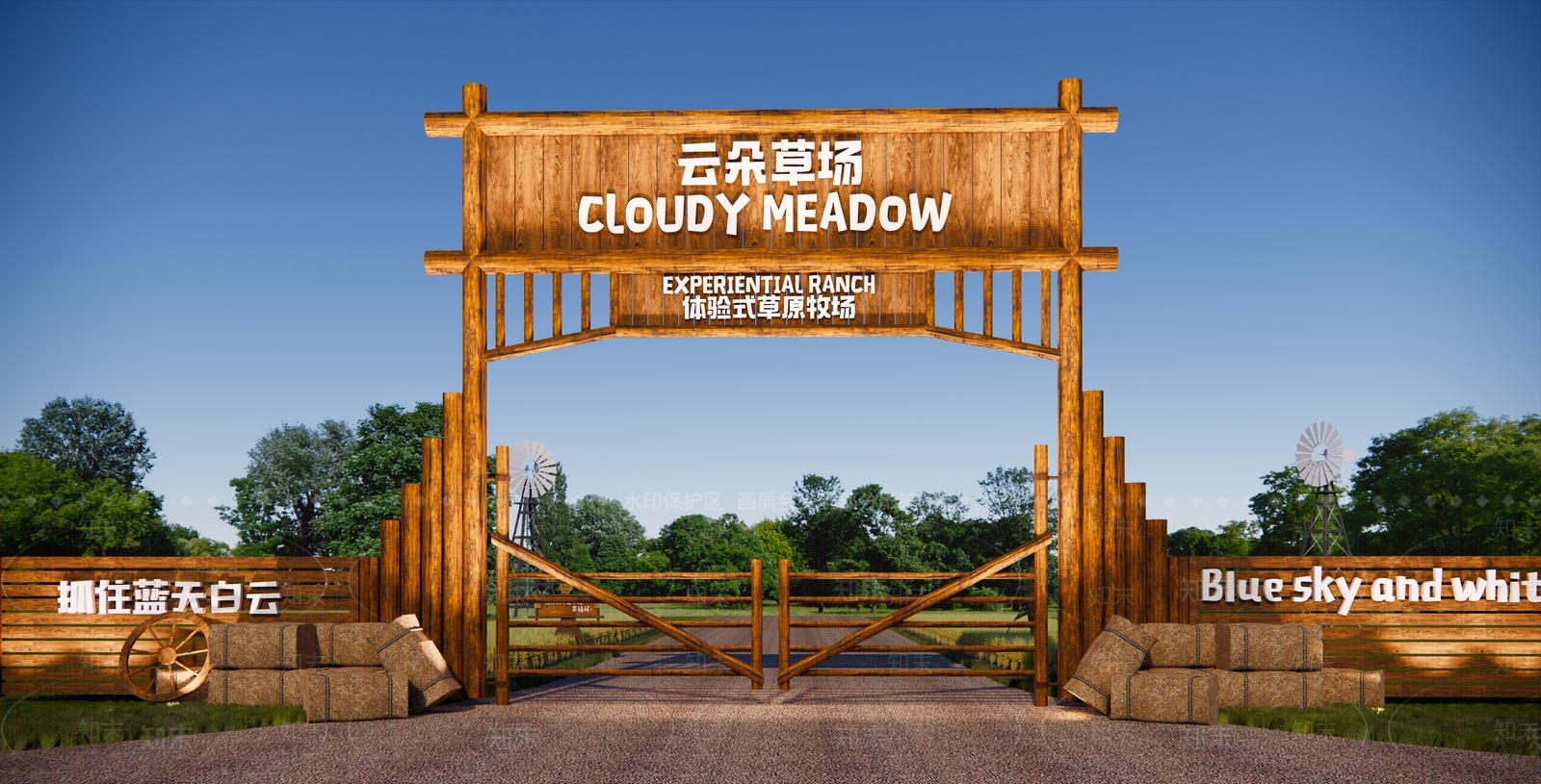 现代入口大门SU模型下载【ID:1201478621】