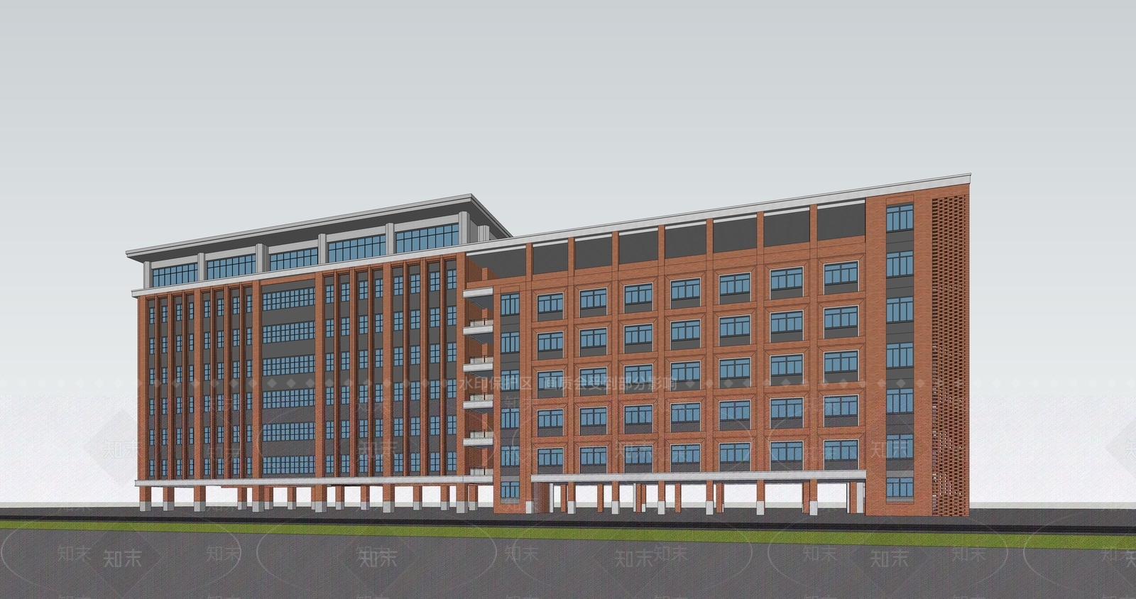 现代学校建筑SU模型下载【ID:1201479741】