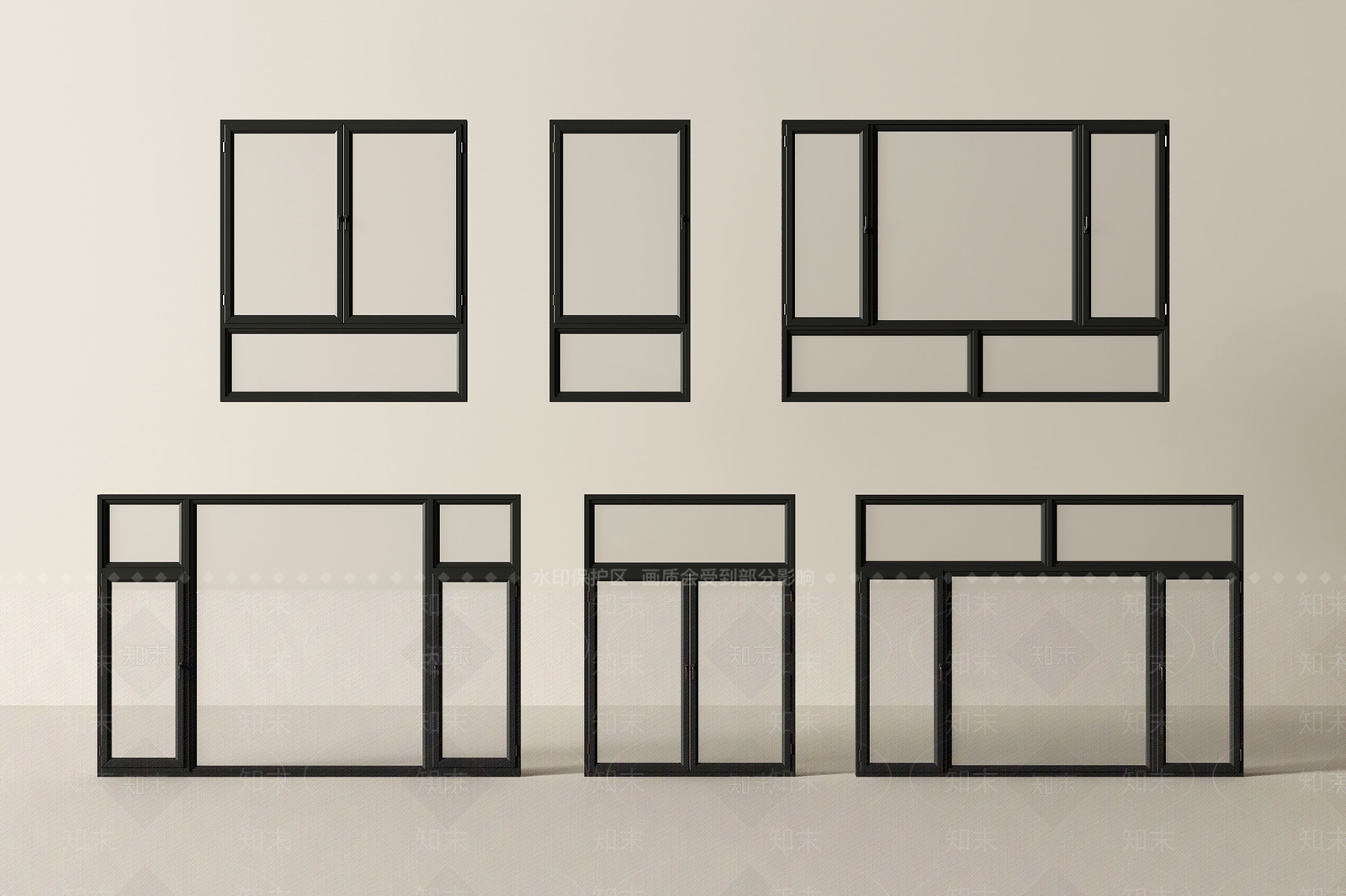 现代平开窗3D模型下载【ID:1201479797】