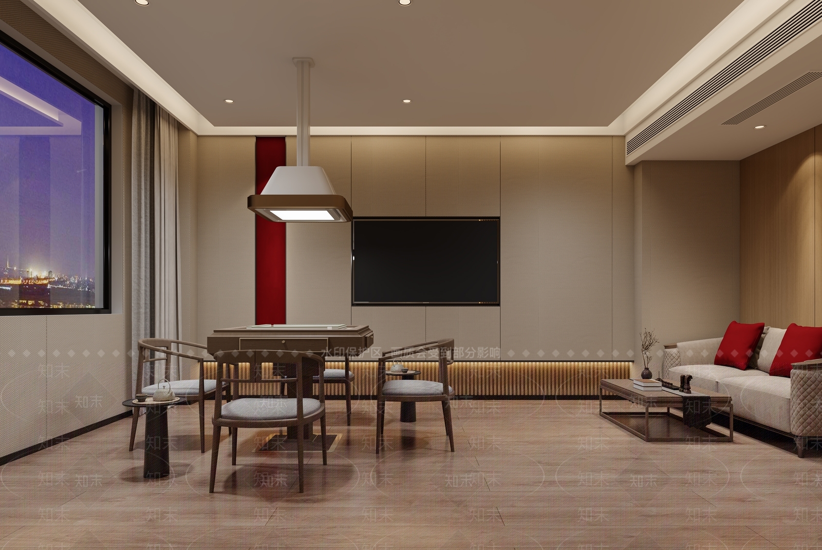 现代棋牌室3D模型下载【ID:1201481746】