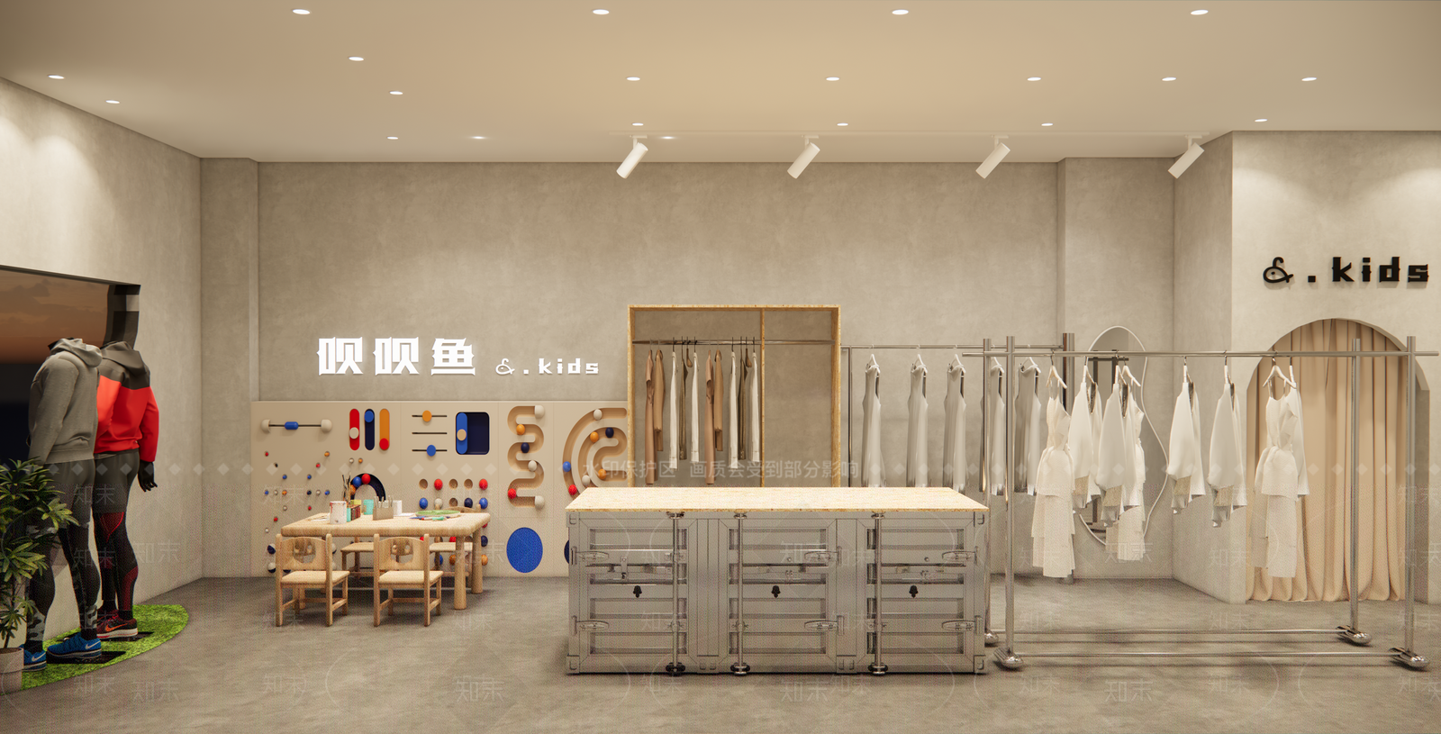 原木奶油服装店SU模型下载【ID:1201481982】