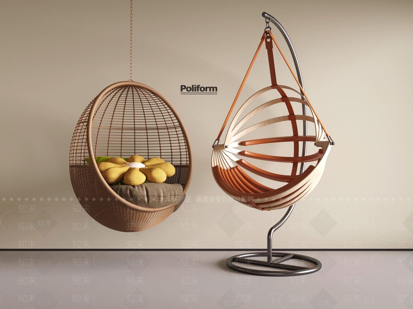 侘寂吊椅3D模型下载【ID:1201481820】
