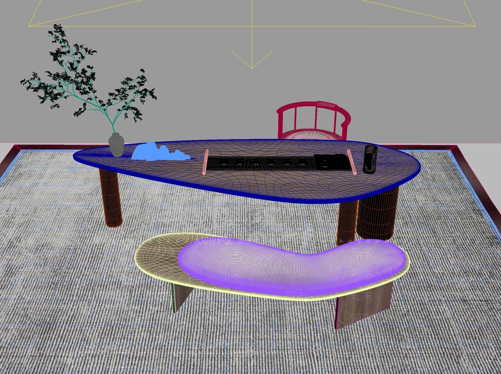 新中式中式茶桌椅3D模型下载【ID:1201487096】