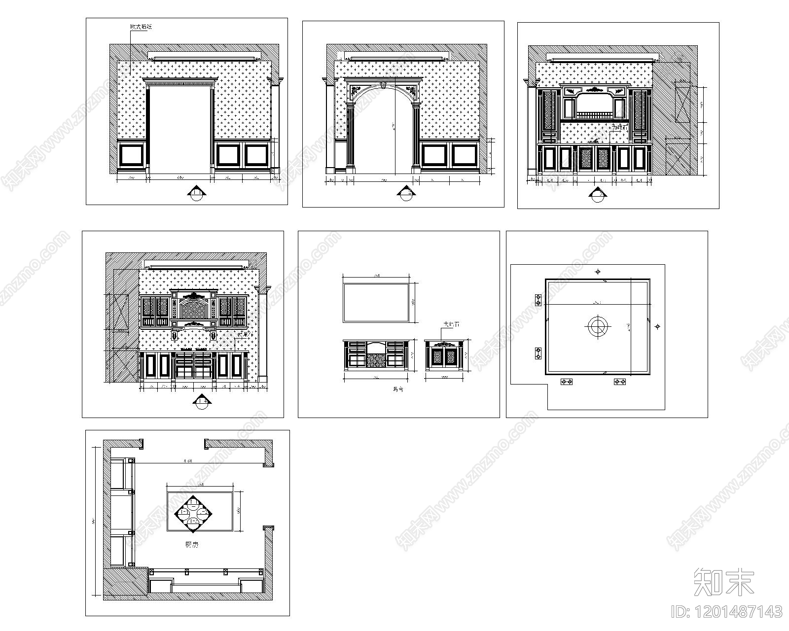 展览展厅家具cad施工图下载【ID:1201487143】