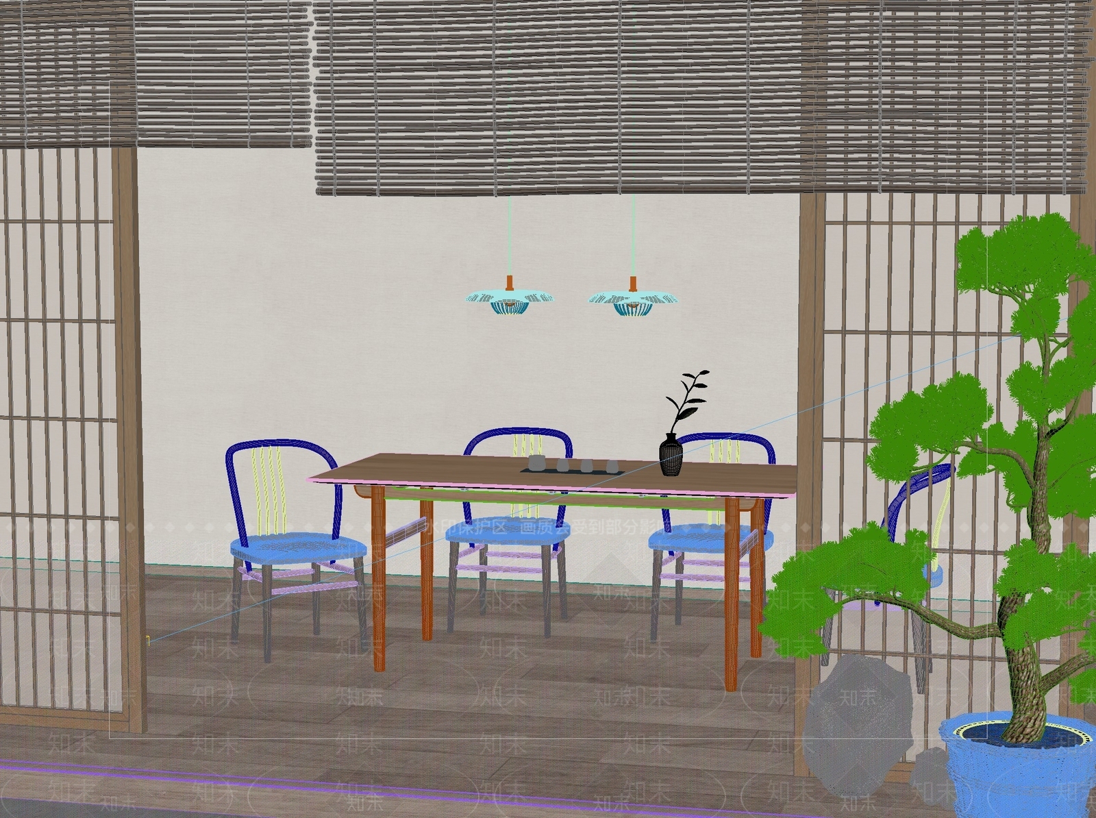 新中式中式茶桌椅3D模型下载【ID:1201487923】