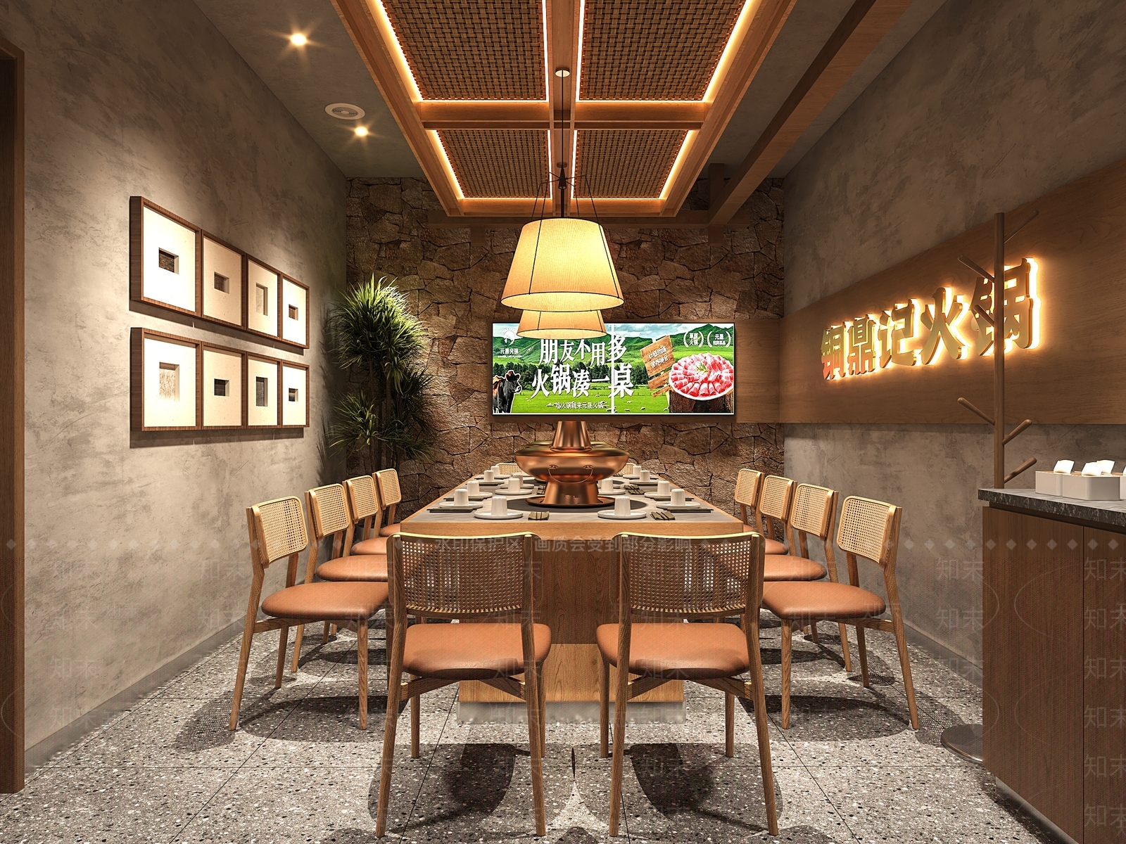 现代侘寂包厢3D模型下载【ID:1201489623】