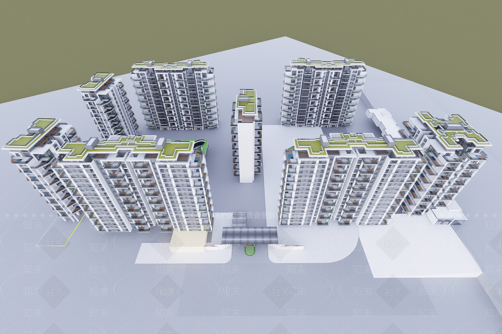 现代小区建筑SU模型下载【ID:1201493298】