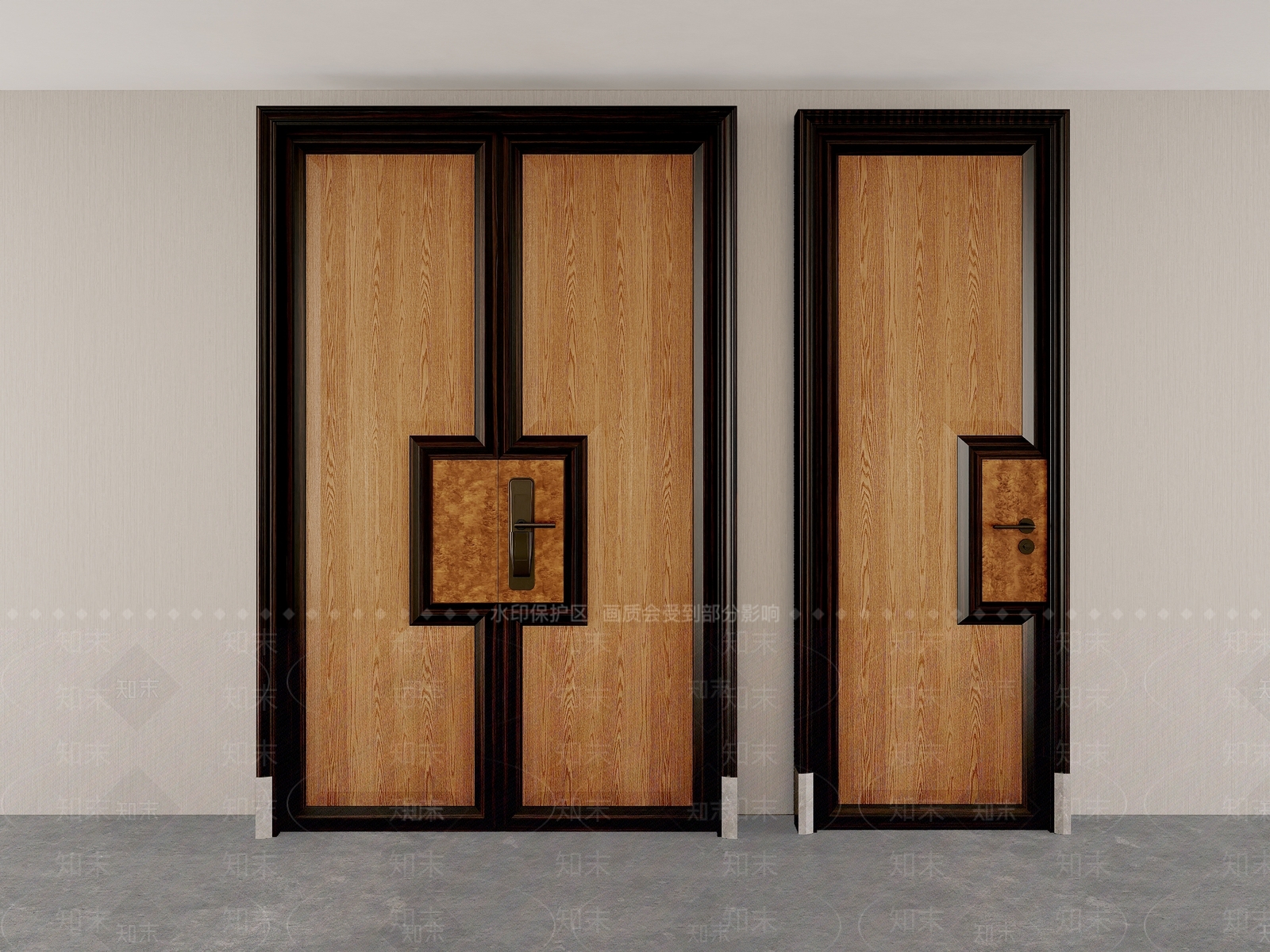 新中式中式双开门3D模型下载【ID:1201494075】