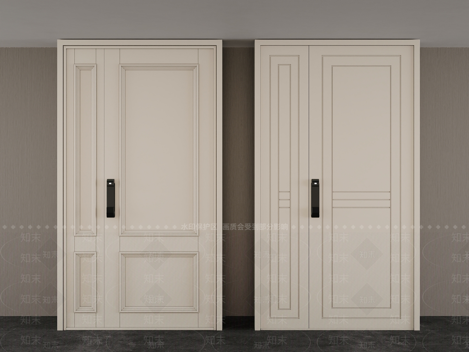 法式欧式双开门3D模型下载【ID:1201494136】