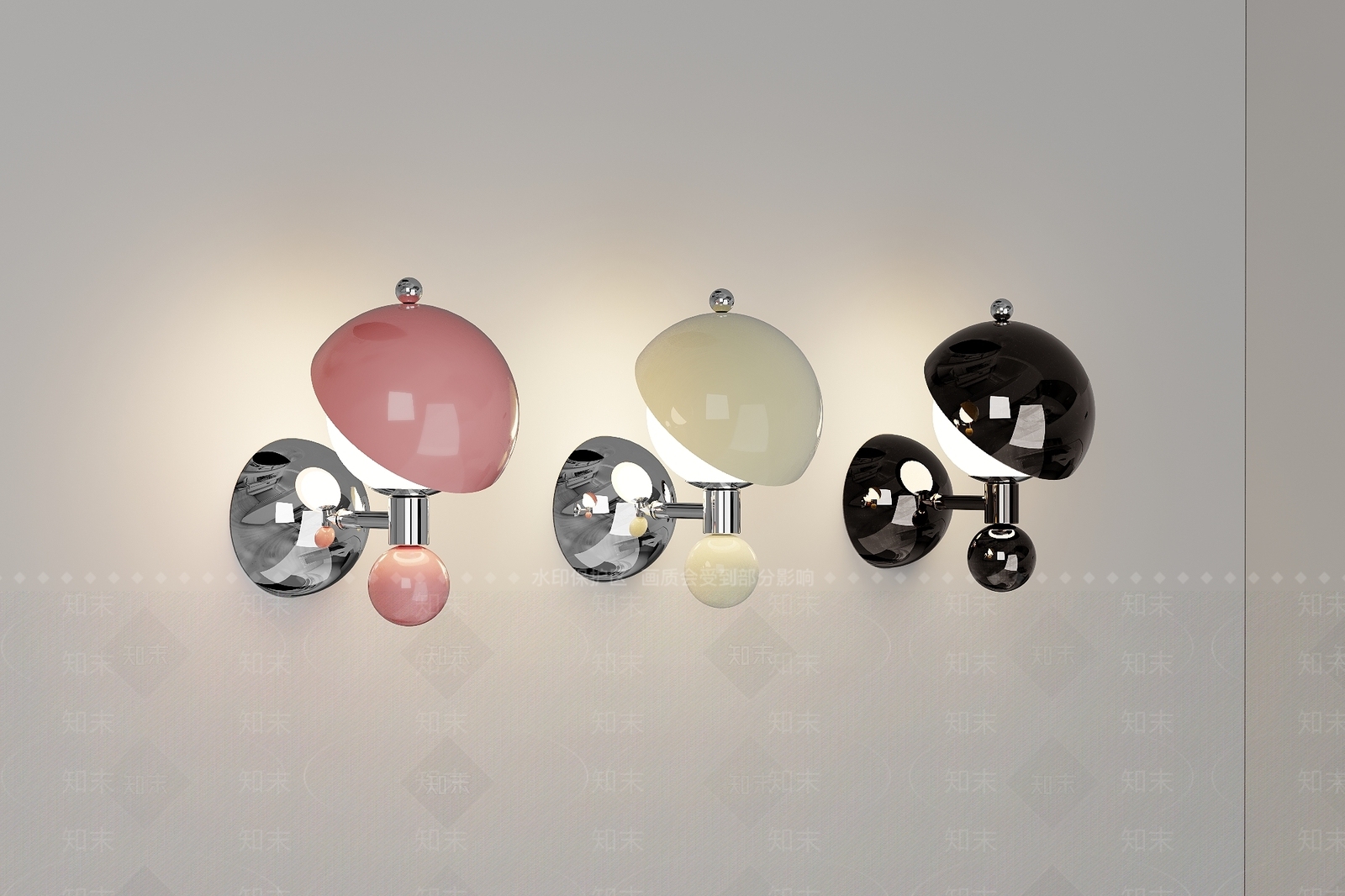 现代奶油壁灯3D模型下载【ID:1201493736】
