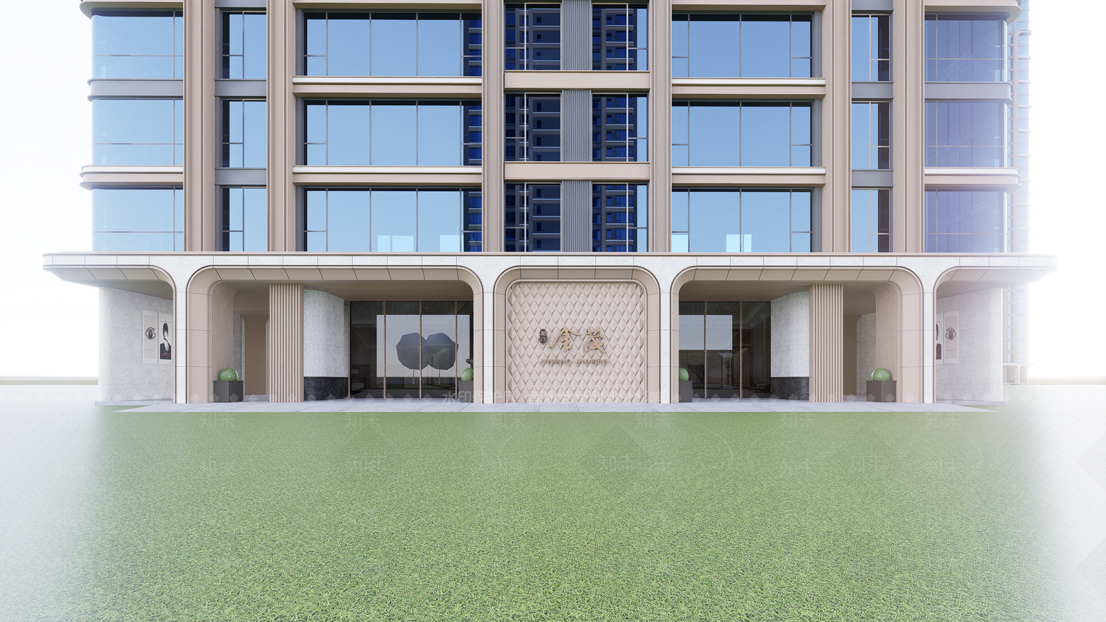 现代小区建筑SU模型下载【ID:1201493953】