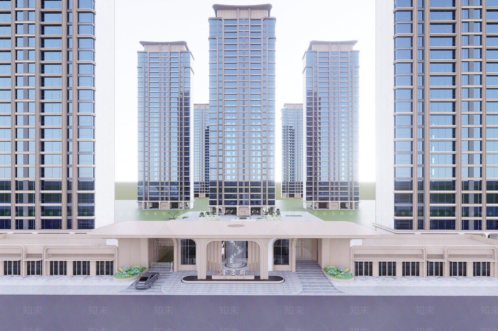 现代小区建筑SU模型下载【ID:1201493953】