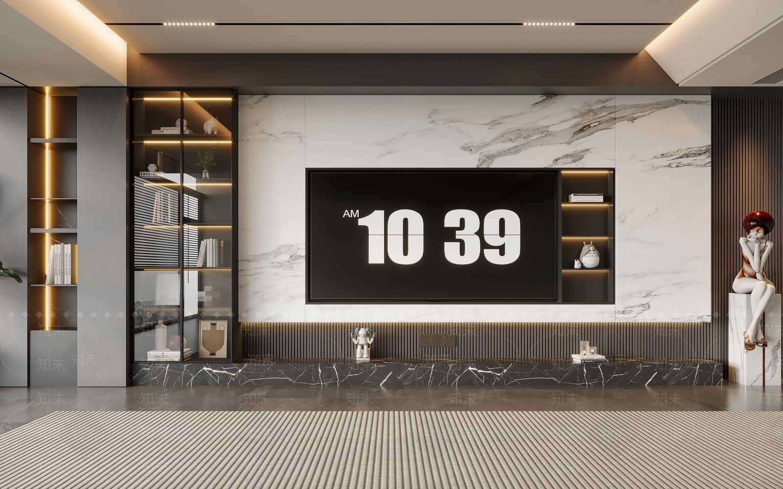 现代电视背景墙3D模型下载【ID:1201494373】