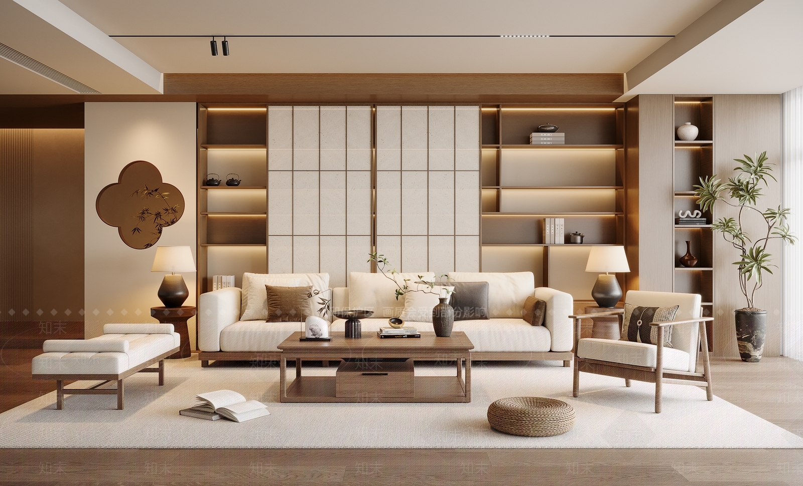 新中式宋式客厅3D模型下载【ID:1201498816】