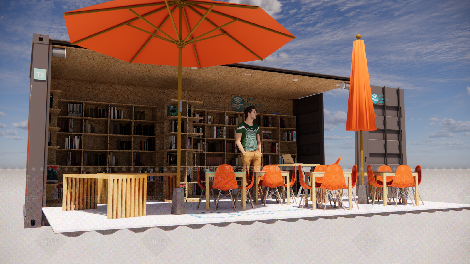 现代极简图书馆SU模型下载【ID:1201551859】