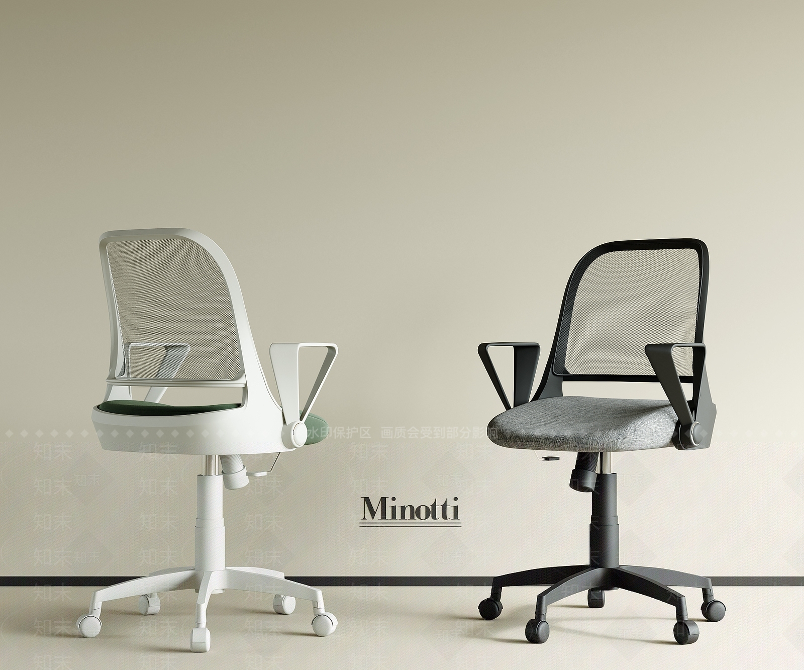 现代简约办公椅3D模型下载【ID:1201502296】