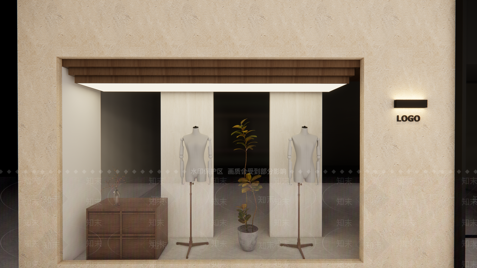现代极简服装店SU模型下载【ID:1201503478】