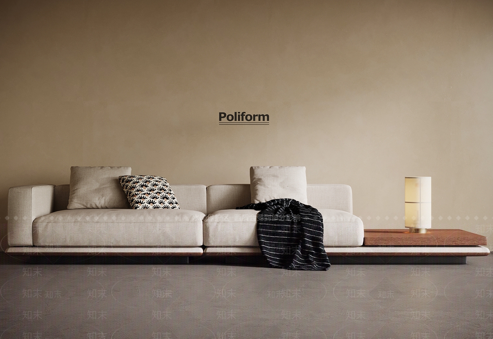 中古侘寂多人沙发3D模型下载【ID:1201507034】