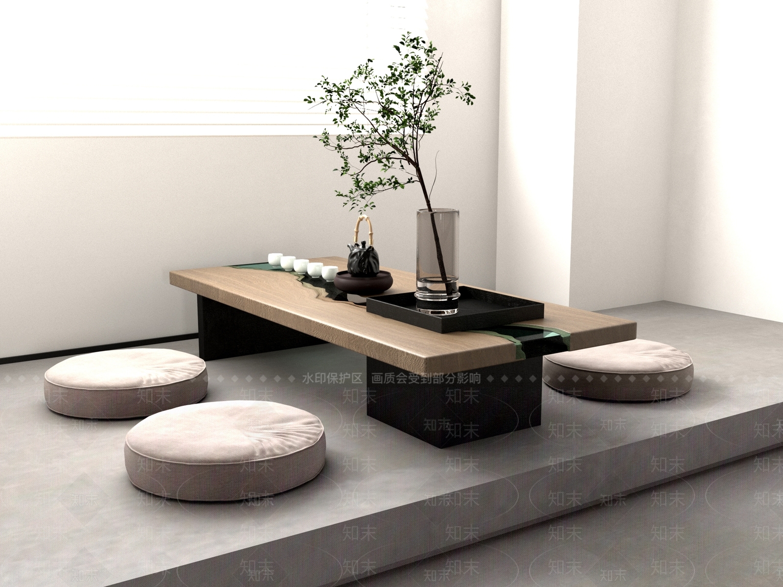 新中式中式茶桌椅3D模型下载【ID:1201507342】