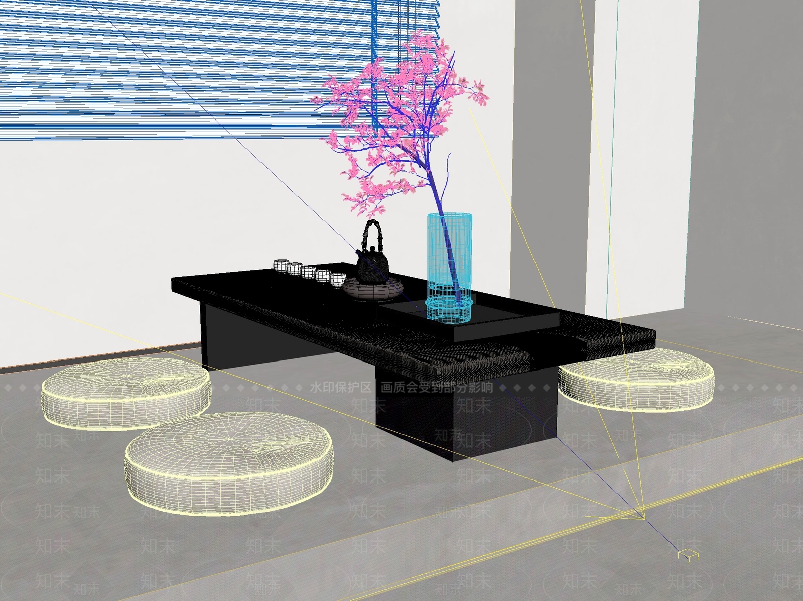 新中式中式茶桌椅3D模型下载【ID:1201507342】